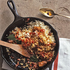 Annatto Rice With Sausage and Tomato