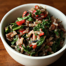 Brown + Wild Rice Salad with Kale + Piquillo Peppers