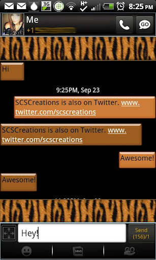 GO SMS THEME TigerPrint