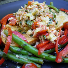 Mediterranean Tuna Salad on Grilled Tomato Herb Bread