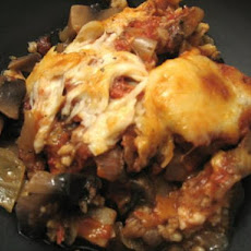 Baked Eggplant With Portabellas and Tomato Sauce (Vegetarian)