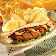 Grilled Sausage Patties with Peppers and Onions