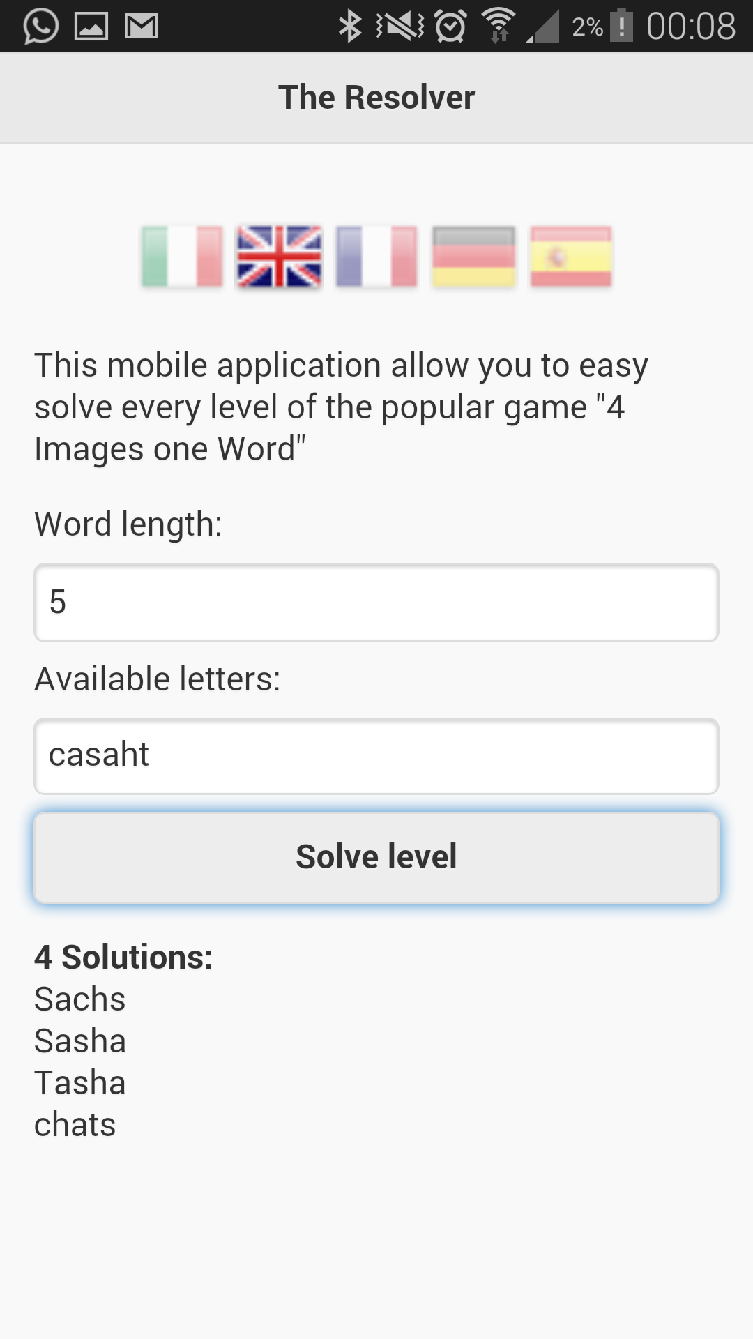Android application All Solutions 4 Pics 1 Word screenshort