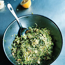 Shaved Brussels Sprout Salad with Fresh Walnuts and Pecorino