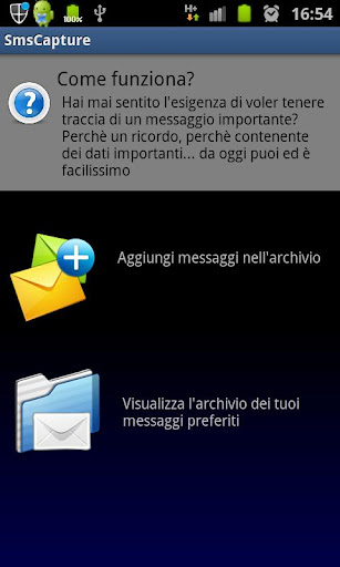 SMS Archivio: Salva messaggi