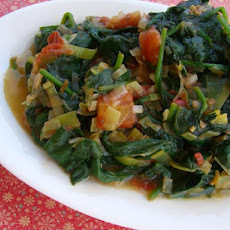 Fresh Spinach With Leeks in Pernod