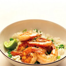 Spiced Shrimp with Ginger Rice and Peas