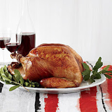 Roasted Beer-Brined Turkey with Onion Gravy and Bacon