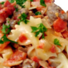 Bow Ties with Sausage, Tomatoes and Cream
