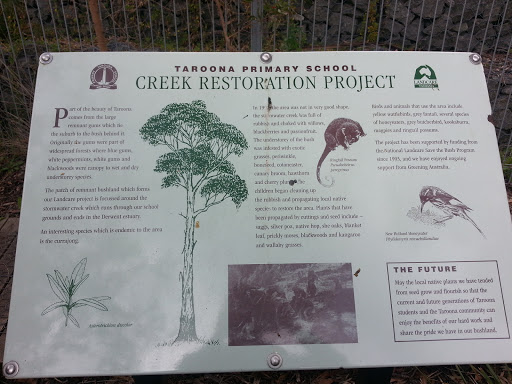Taroona Creek Restoration Project Infomation Spot
