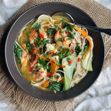 Weeknight Noodle, Vegetable and Shrimp Soup