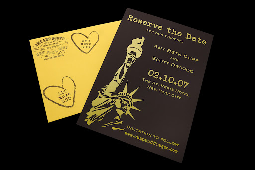  The Statue of Liberty made it onto our save the date and wedding invite 