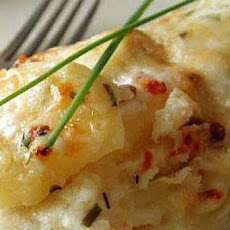 Asiago, Potato, and Bacon Gratin