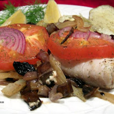 Cod With Fennel, Mushrooms, Tomato & Dill