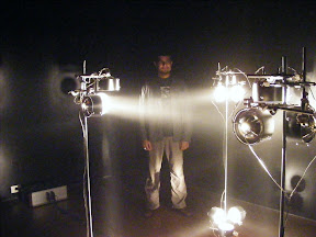 The four light fixtures made a light cube.