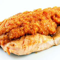 Cumin Rubbed Salmon with a Fresh Corn and Red Pepper Sauce