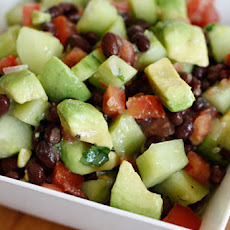 Black Bean, Avocado, Cucumber and Tomato Salad
