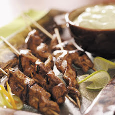 Chicken Skewers with Cool Avocado Sauce Recipe
