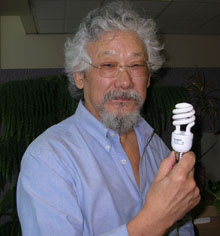 Dr. David Suzuki, with a mercury curly fry