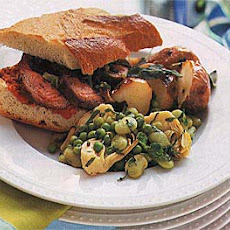 Grilled Lamb Sandwiches with Grilled Green Onions
