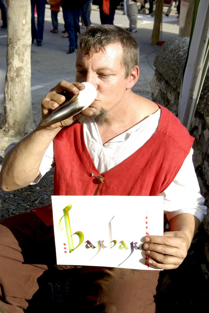 Fête médiévale à Cruas (Ardèche) - Et le résultat est excellent ! Digne des écritures des moines de l'époque.
