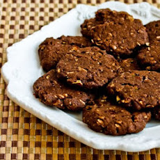 Whole Grain Low-Sugar (or sugar-free) Chocolate Cookies with Pecans