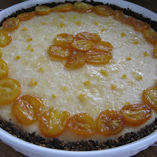 Cheesecake with Fig crust and Kumquat Glazed topping