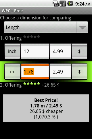 Weight Price Comparator