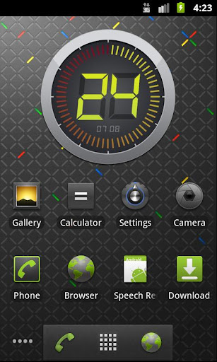 Circle digital clock. widget