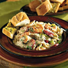 Cajun Shrimp and Andouille Alfredo Sauce Over Pasta