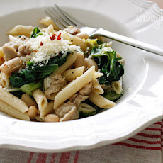 Penne with Italian Chicken Sausage, Escarole and Beans