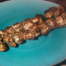 Pesto Coated Chicken Skewers