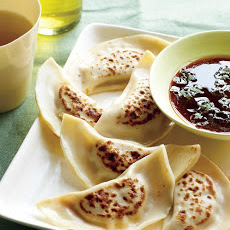 Shrimp Pot Stickers with Sriracha-Ginger Dipping Sauce