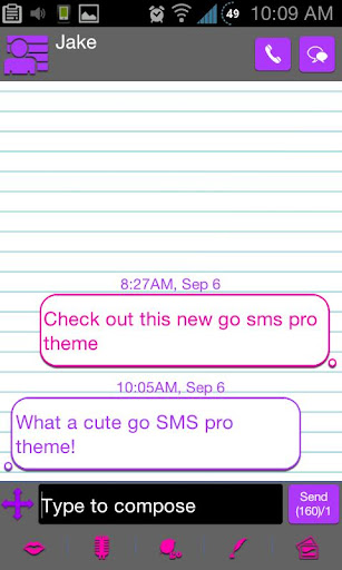 Passing Notes Go SMS Pro Theme