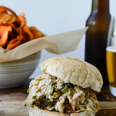 Crockpot Cheesesteak Pulled Chicken