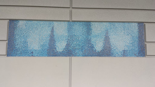 Blue Mosaic Tile Mural