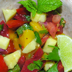 A luscious fruity sunset salsa
