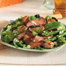 Beef With Oranges & Cucumber Over Greens