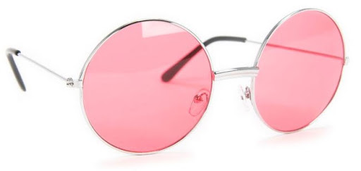Gafas hippie de color rosa