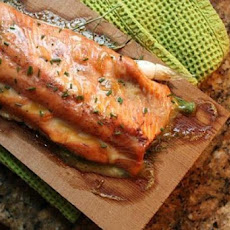Salmon BBQ'd on a Cedar Plank With Maple Syrup