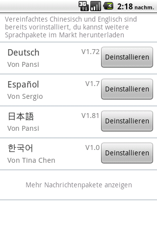 Easy SMS German language