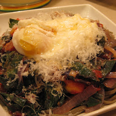 Chard, Onions, Pasta and an Egg