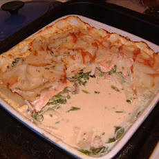 Potato and Smoked Salmon Lasagna