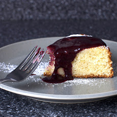Lime Yogurt Cake with Blackberry Sauce
