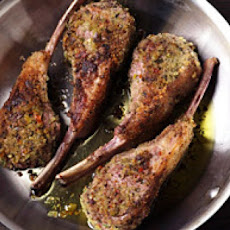Lamb Chops with an Olive-and-Herb Crust Recipe