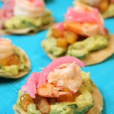 Coconut-Poached Shrimp Tostadas
