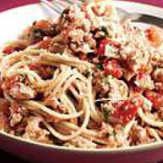 Spaghetti with Spicy Turkey Meat Sauce