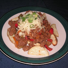 Potato Wedges With Sloppy Joe Topping