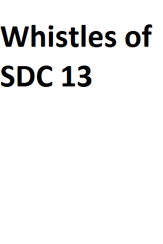 Whistles of SDC 13