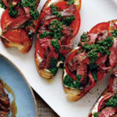 Open-Face Chimichurri Skirt Steak Sandwiches